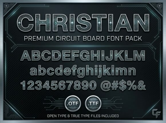 Christian: The Circuit Board Font Defining a New Digital Aesthetic