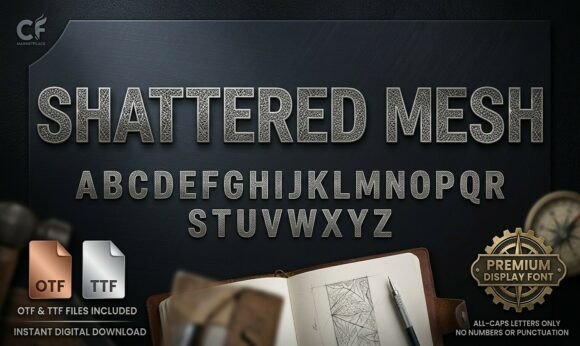 Forge a Path of Visual Strength: The Anatomy of the Shattered Mesh Display Font