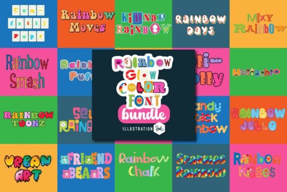 Illuminate Your Designs: The Ultimate Guide to the Rainbow Glow Color Font Bundle