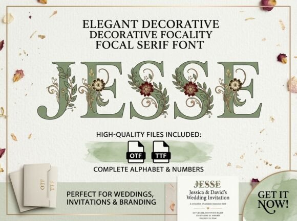 Jesse Font: Where Classic Typography Meets Floral Art