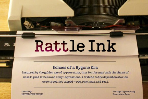 Rattle Ink: The Vintage Typewriter Font for Authentic Designs